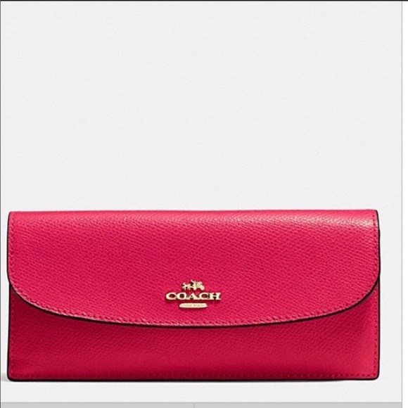 Coach Handbags - Coach Pink Dahlia Slim Envelope Wallet